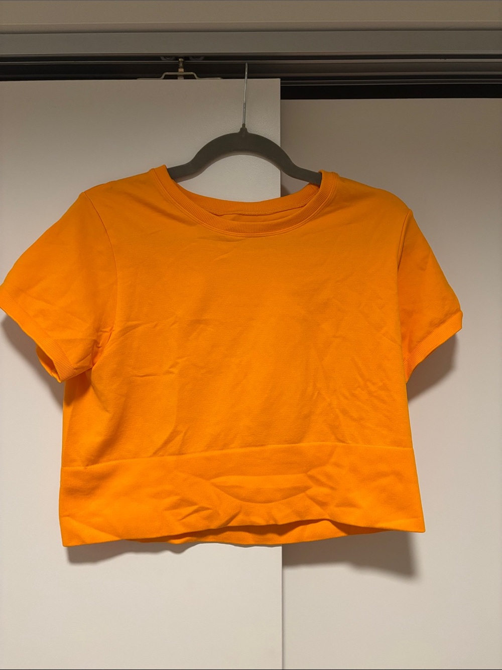 aerie Bright Orange Cropped Crewneck athletic shirt